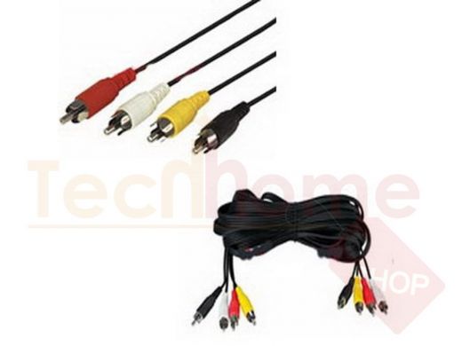 Аудио-видео шнур RUICHI 4 RCA - 4 RCA, 3 м