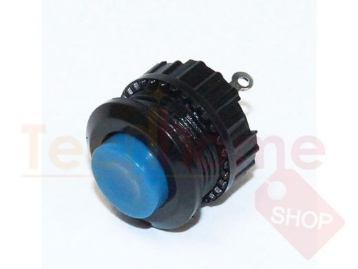 Кнопка DS500 круглая синяя, без фиксации (устан D-13мм, 125V/3A)