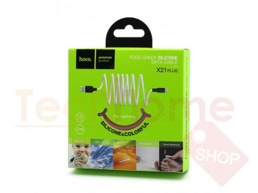Кабель USB - Lightning, Hoco X21 Plus, 100см, 2.4А, чёрно-красный