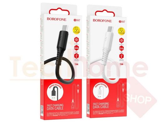 Кабель USB - MicroUSB, Borofone BX47, чёрный