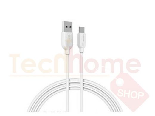 Кабель USB - Type-C, Borofone BX14, круглый, 2.4A, белый, 300см