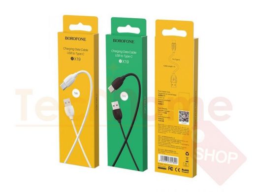 Кабель USB - Type-C, Borofone BX19, 100см, 1.3A, чёрный