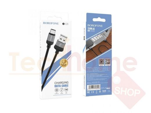 Кабель USB - Type-C, Borofone BX28, чёрно серый