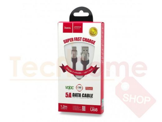 Кабель USB - Type-C, Hoco U68, угловой, 120см, 5A, красный