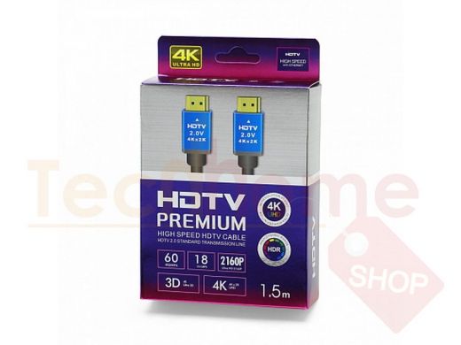 Кабель HDMI (m) - HDMI (m), 150см, Premium 4K, чёрный