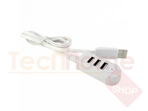 Концентратор USB-Xaб, 3 порта, 1 метр, тех.упак., белый