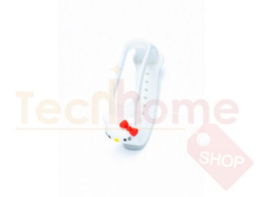 Ремешок для MI Band 5/6, силиконовый, белый, мультяшный
