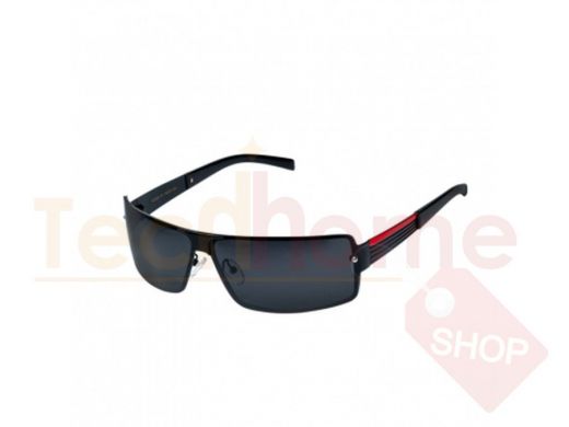 Очки Polarized P3528, муж, поляризация, чёрные, оправа чёрная, металлическая