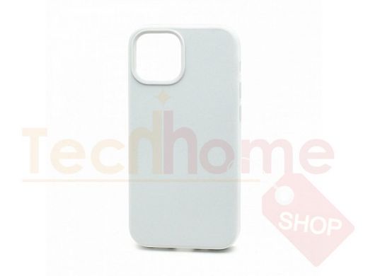 Чехол iPhone 13 mini, Silicone case, белый, защита полная, 009