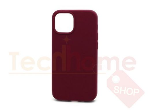 Чехол iPhone 13 mini, Silicone case, бордо, защита полная, 052