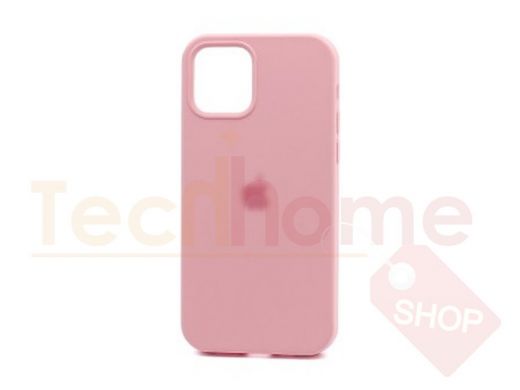 Чехол iPhone 13 mini, Silicone case, розовый , защита полная, лого, 006