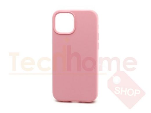 Чехол iPhone 13 mini, Silicone case, розовый, защита полная, 006