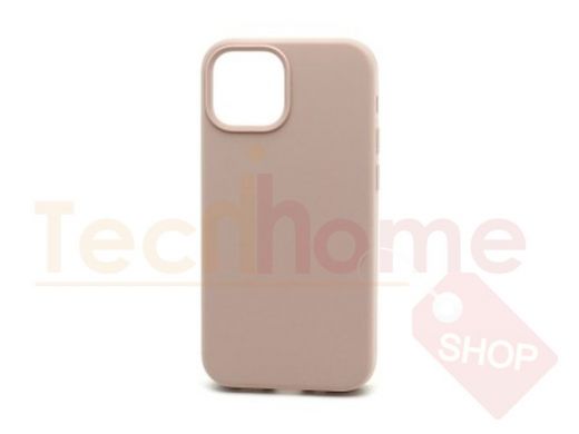 Чехол iPhone 13 mini, Silicone case, розовый, защита полная, 019
