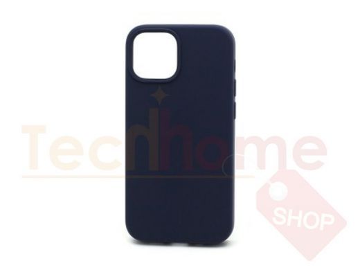 Чехол iPhone 13 mini, Silicone case, синий тёмный, защита полная, 008