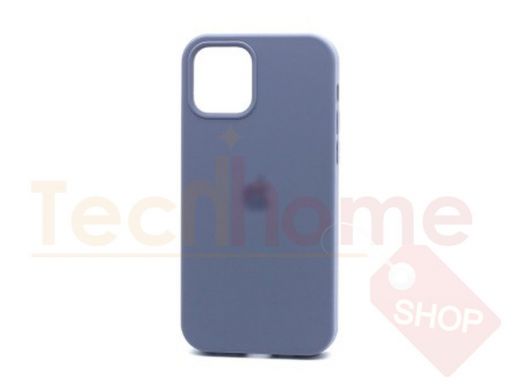 Чехол iPhone 13 mini, Silicone case, синий, защита полная, лого, 046