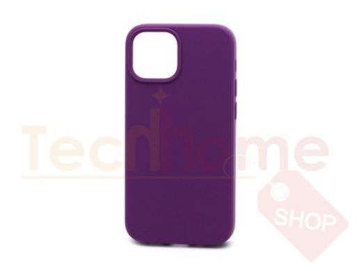 Чехол iPhone 13 mini, Silicone case, фиолетовый, защита полная, лого, 045