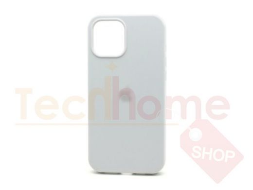 Чехол iPhone 13 Pro Max, Silicone case, белый, защита полная, лого, 009