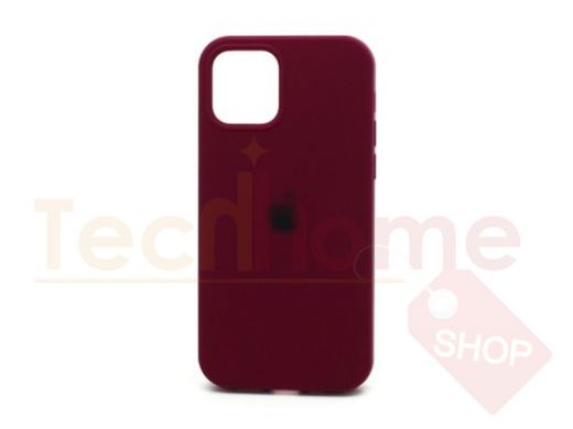 Чехол iPhone 13 Pro Max, Silicone case, бордо, защита полная, лого, 052