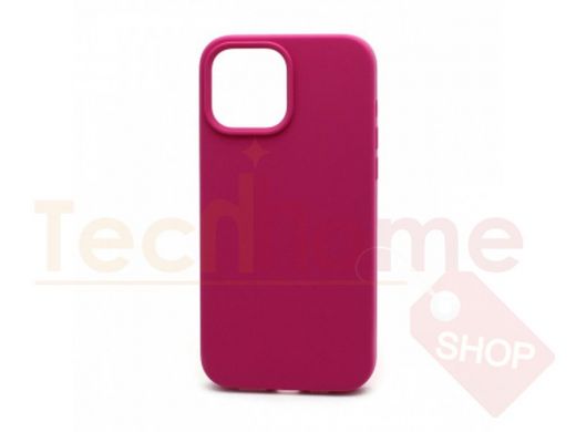 Чехол iPhone 13 Pro Max, Silicone case, розовый тёмный, защита полная, 054