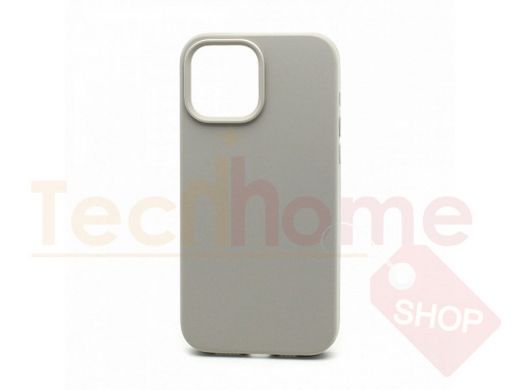 Чехол iPhone 13 Pro Max, Silicone case, серый светлый, защита полная, 010