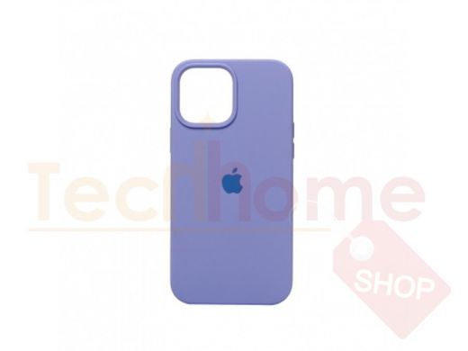 Чехол iPhone 13 Pro Max, Silicone case, сиреневый, защита полная, лого