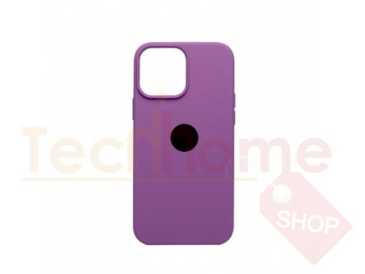 Чехол iPhone 13 Pro Max, Silicone case, фиолетовый, защита полная, лого