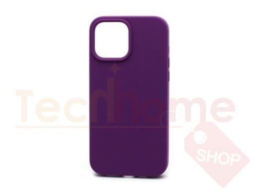 Чехол iPhone 13 Pro Max, Silicone case, фиолетовый, защита полная, лого, 045