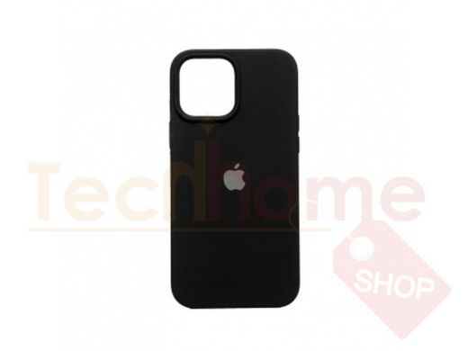 Чехол iPhone 13 Pro Max, Silicone case, чёрный, защита полная, лого