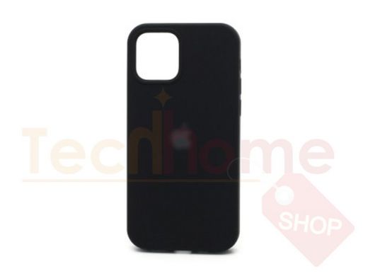 Чехол iPhone 13 Pro Max, Silicone case, чёрный, защита полная, лого, 018