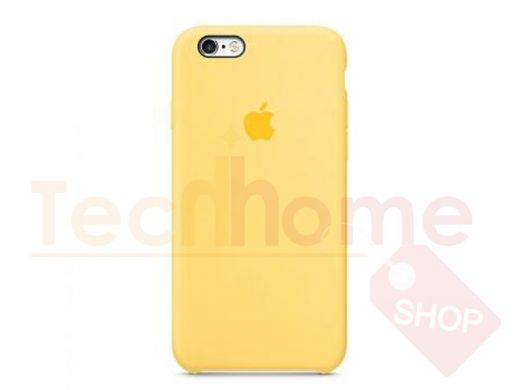 Чехол iPhone 6/6s, Silicone case, жёлтый, лого