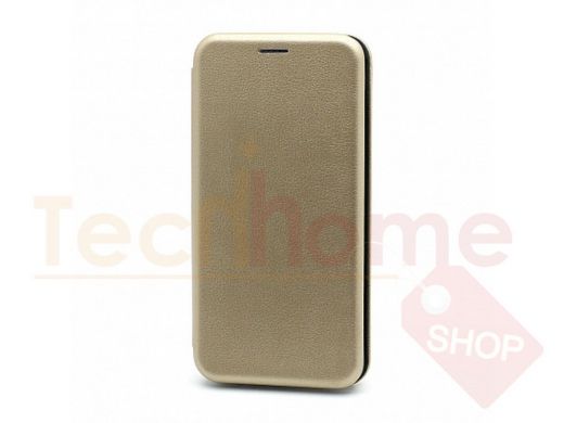 Чехол Realme 5, книжка боковая, золото, BF