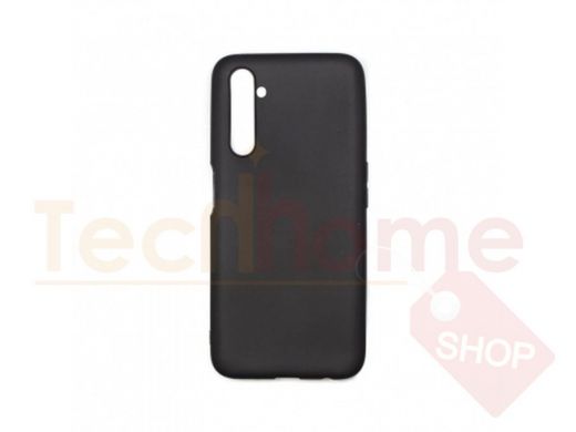 Чехол Realme 6 Pro, силикон, с высокими бортами, матовый, чёрный