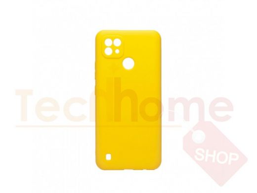 Чехол Realme C21, силикон, матовый, с высокими бортами, жёлтый