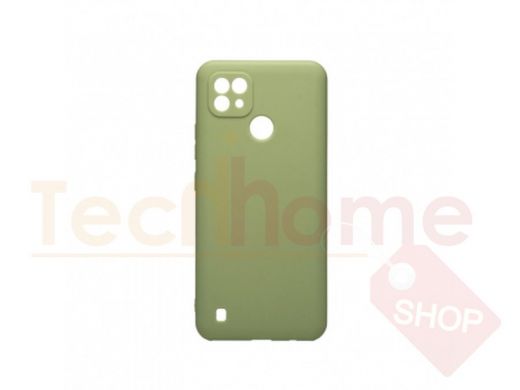 Чехол Realme C21, силикон, матовый, с высокими бортами, оливковый