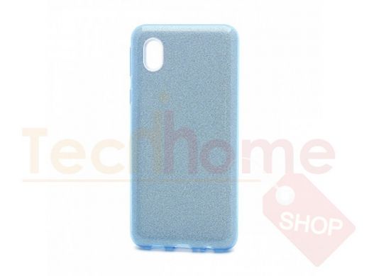 Чехол Samsung A01 Core /M01 Core, силикон, мерцающий, Fashion, голубой