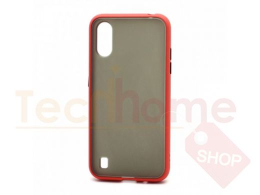 Чехол Samsung A01/A015, пластик, силикон, Shockproof, красно-чёрный