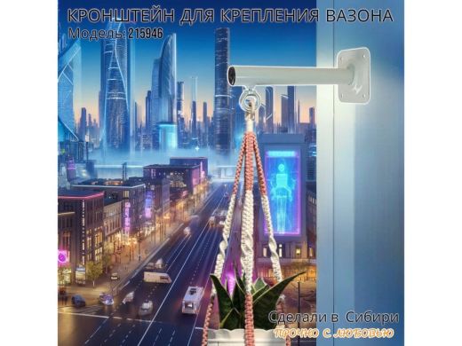 Кронштейн для крепления кашпо, вазона на стене угол 90гр вылет 25см