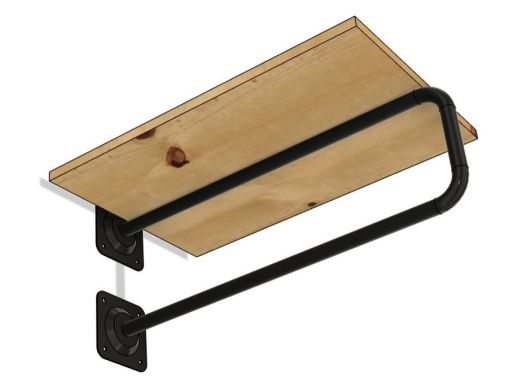 Гардеробная система для плечиков с полкой 35х54см, вылет 60см