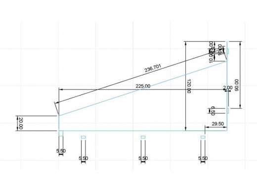 Кронштейн для полки шириной 22см ABIKREP-216756 размер 130х225мм, сталь, черный