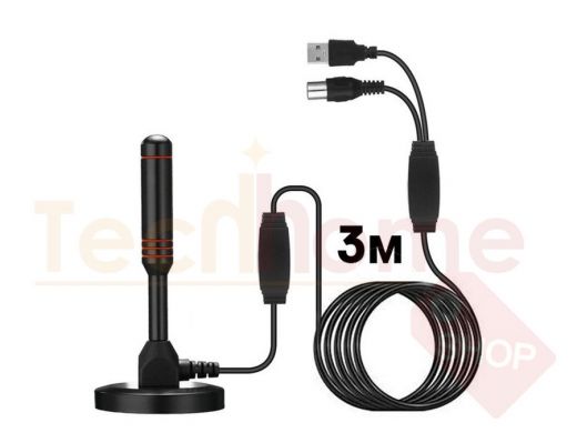 Антенна ТВ "0T-ANTO1" комнатная антенна с усилителем , питание от USB