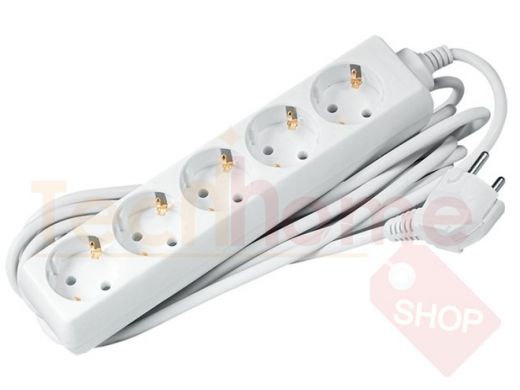 Сетевой удлинитель  JaZZway  EX-05G-500 (5 роз.5,0 м, заземление) 10А, Макс.нагрузка 2200Вт