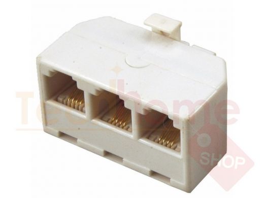 Телефонный тройник RJ-11(6P-4C) (штекер - 3 гнезда)  REXANT
