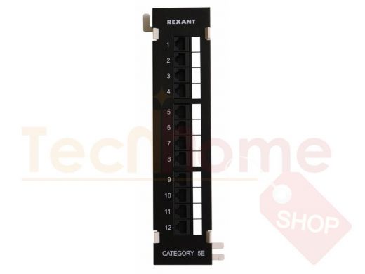 Патч-панель настенная, 12 портов RJ-45, категория 5е  REXANT