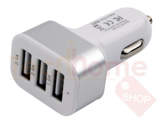 Автомобильный адаптер Cablexpert MP3A-UC-CAR17, 12V->5V 3-USB, 2.1/2/1A MP3A-UC-CAR17