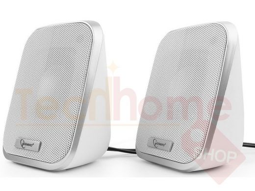 Акустика  Gembird SPK-100-W, белый, 6 Вт, акустич. система 2.0 регулятор громкости, USB-питание