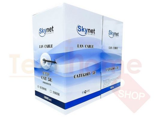 Кабель SkyNet Light FTP indoor 2x2x0,46, медный, FLUKE TEST, кат.5e, однож., 305 м, box, серый CSL-F