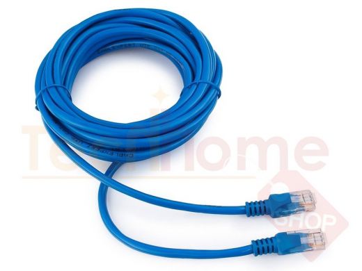 Патч-корд Cablexpert PP10-5M/B кат.5, 5м, медный UTP литой, многожильный (синий) PP10-5M/B