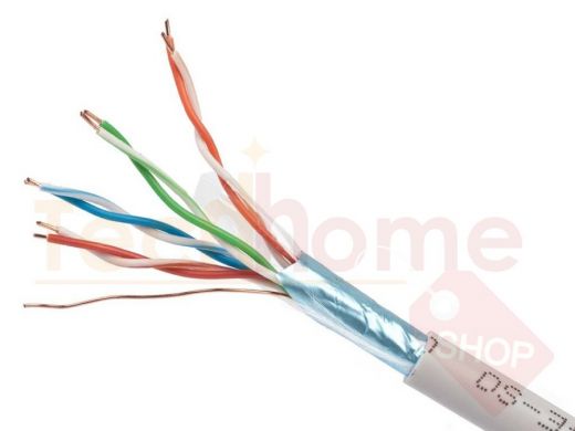 Кабель Cablexpert, FTP5e, 4 пары, 0.48 мм, CCA, однож., экран, 305 м, серый FPC-5004E-SOL