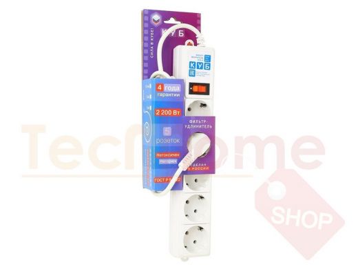 Сетевой фильтр Power Cube PC 1,9м 5р, бел. 10А/2,2кВт SPG-B-6-WHITE(ОТКР)