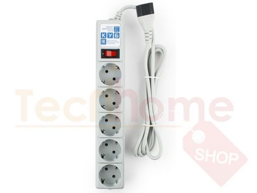 Сетевой фильтр PC 1,9м 5р, сер. 10А/2,2кВт д/подкл. к UPS(С14) SPG-B-6Ext